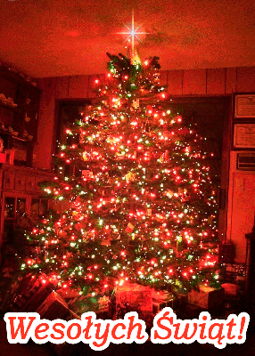 Bardzo duża choinka Wesołych Świąt Bożego Narodzenia